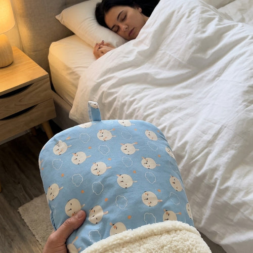 Burrowly Sky Blue burrow bed with sherpa opening